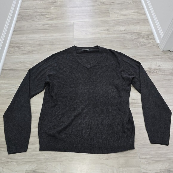John Bartlett Other - John Bartlett Consensus Sweater V Neck Pullover Gray Acrylic Mens Large